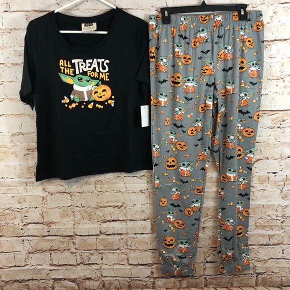 munki munki Other - NEW Munki munki Yoda Star Wars womens large halloween pajamas set nite nite …